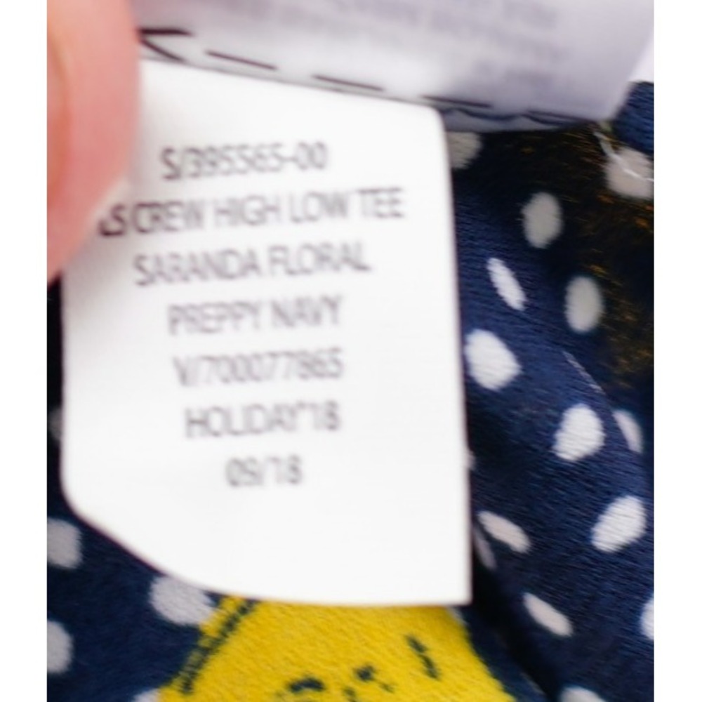 Banana Republic Blue Yellow White Floral‎ Polka Dot Large Long Sleeve Blouse - Picture 8 of 8